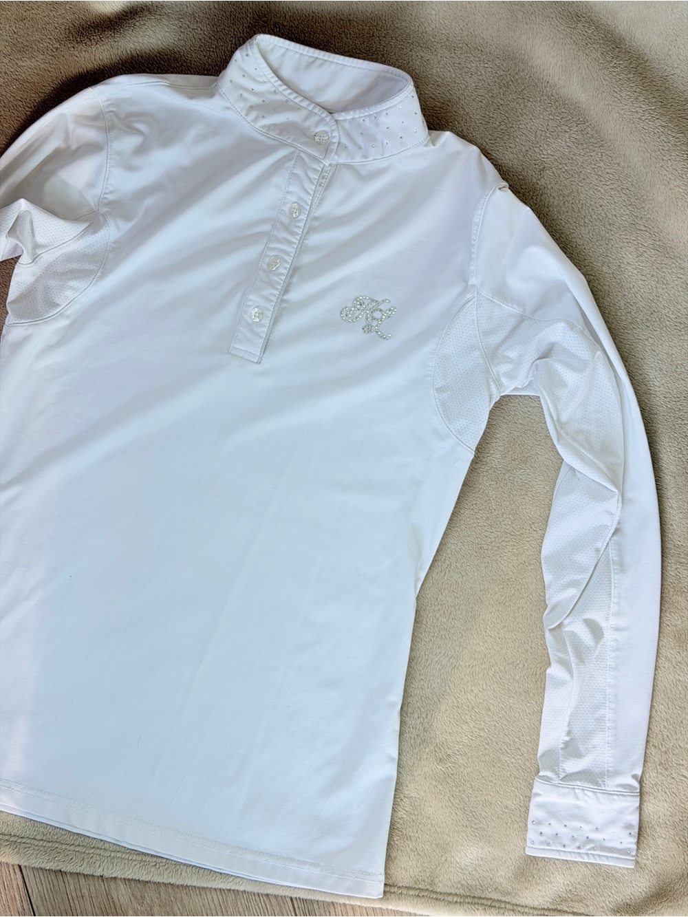 Kingsland Mimi equestrian long sleeve white show shirt M